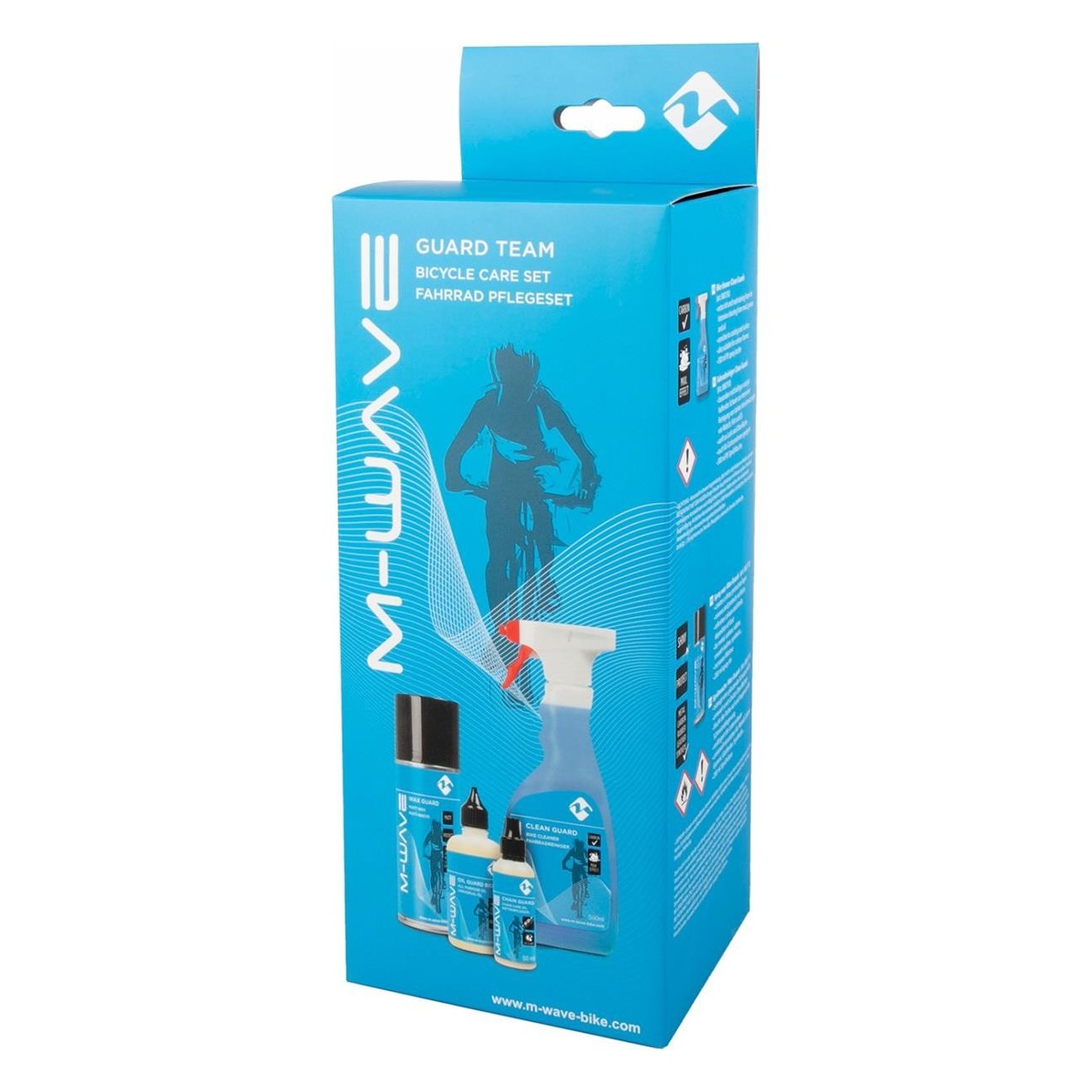 Set d'entretien de vélo M-Wave 4 pièces : nettoyant, cire spray et huile - 2