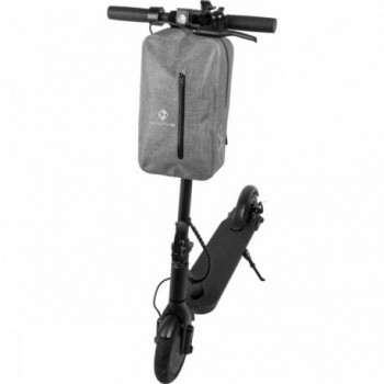 Suburban Messenger Compact Waterproof Handlebar Bag Grey with Reflective Print - 3