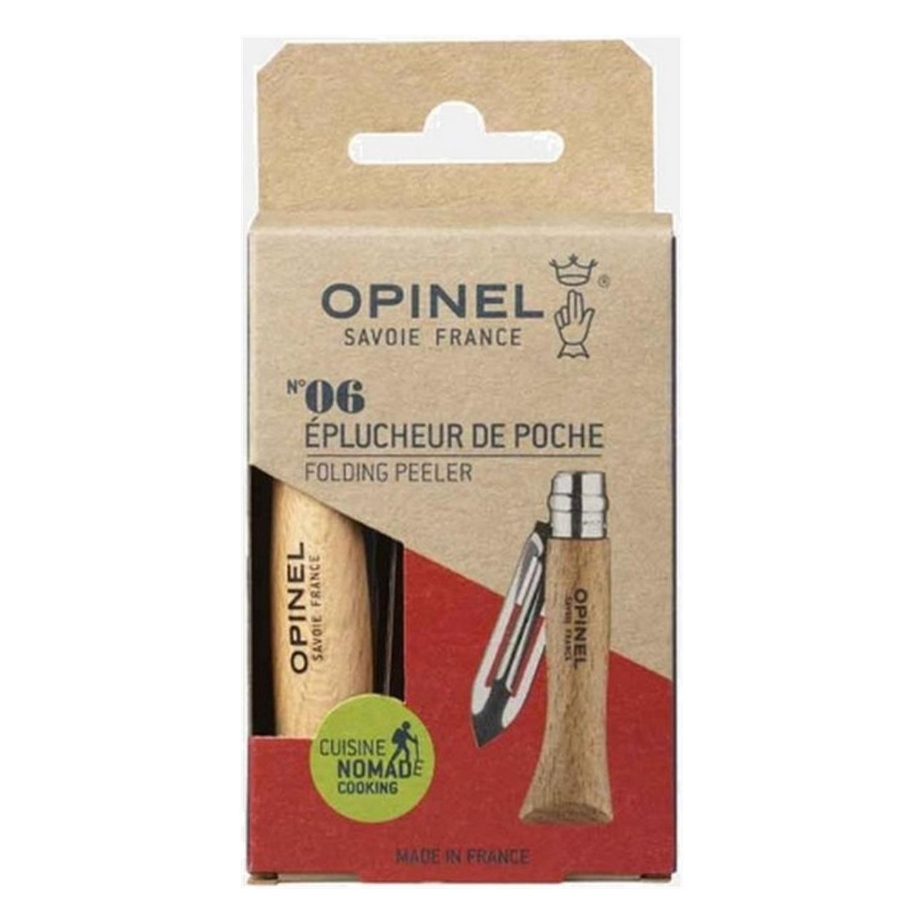 Opinel N.06 Folding Peeler with Stainless Steel Blade and Beech Handle - 4