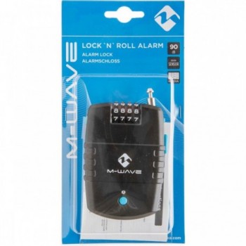 M-Wave Lock'n'Roll Alarm Lock 90dB, Retractable Cable 1.6x730 mm, Black - 2