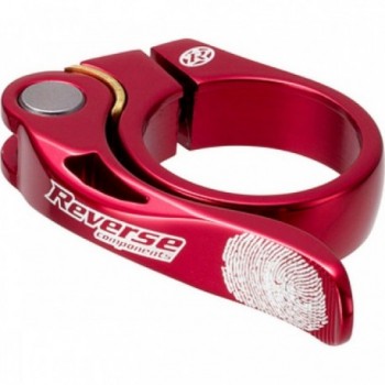 Morsetto Sella Reverse Long Life Ø31,8mm Rouge avec Plaque en Laiton - 1