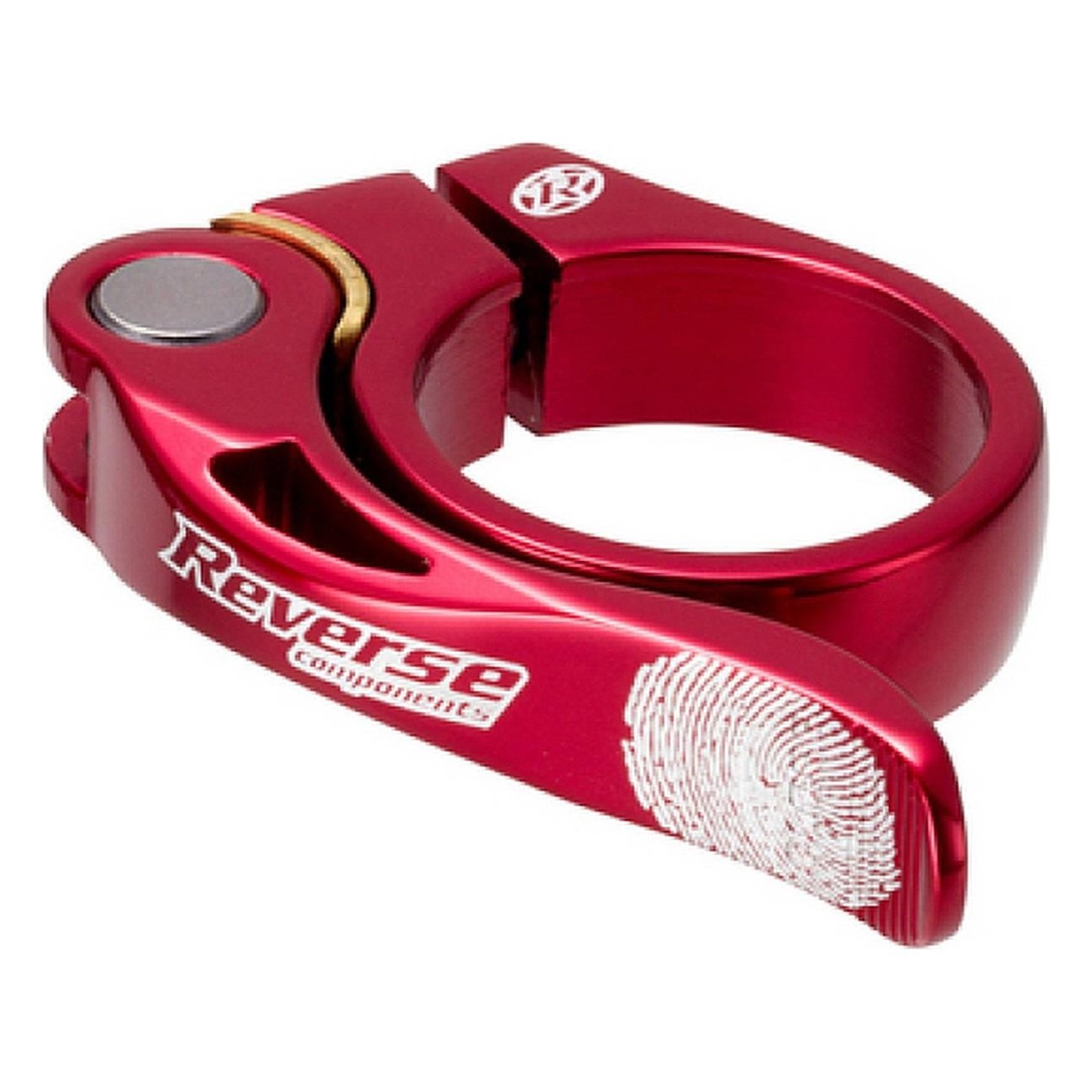 Morsetto Sella Reverse Long Life Ø31,8mm Rouge avec Plaque en Laiton - 1