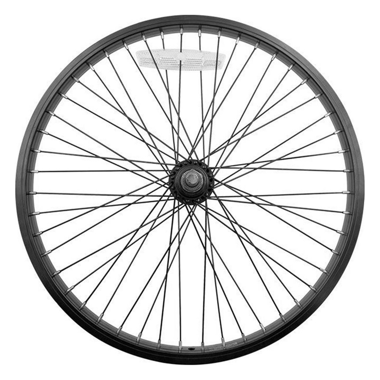 BMX Rear Wheel 20x1.90 with 14mm Threaded Hub, 48 Spokes, Black - 1