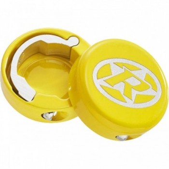 Aluminum Reverse Lock End Caps for Handlebar, 2 Pieces, Yellow - 1