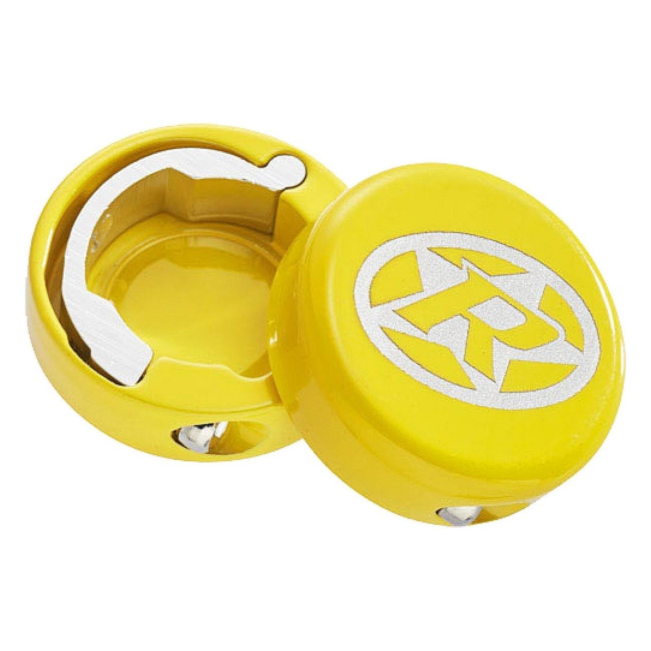 Aluminum Reverse Lock End Caps for Handlebar, 2 Pieces, Yellow - 1