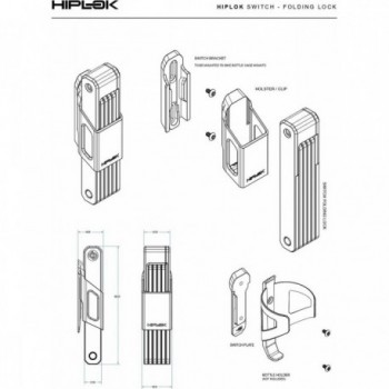 Cadenas pliable Hiplok SWITCH 85cm noir avec certification Sold Secure Bronze et système CLIP + RIDE - 6