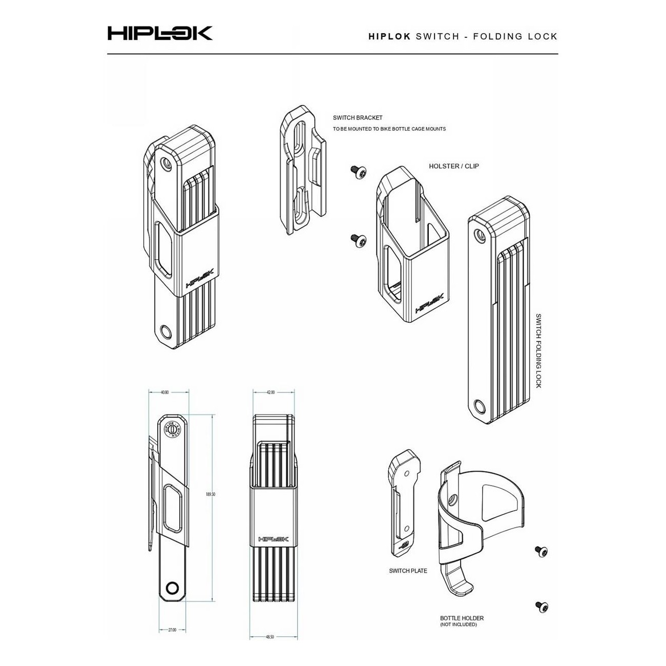 Cadenas pliable Hiplok SWITCH 85cm noir avec certification Sold Secure Bronze et système CLIP + RIDE - 6