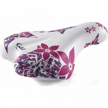 Padded Saddle for Girls' Bike 14/16' White/Pink - 230x150 mm, Comfort & Style - 1