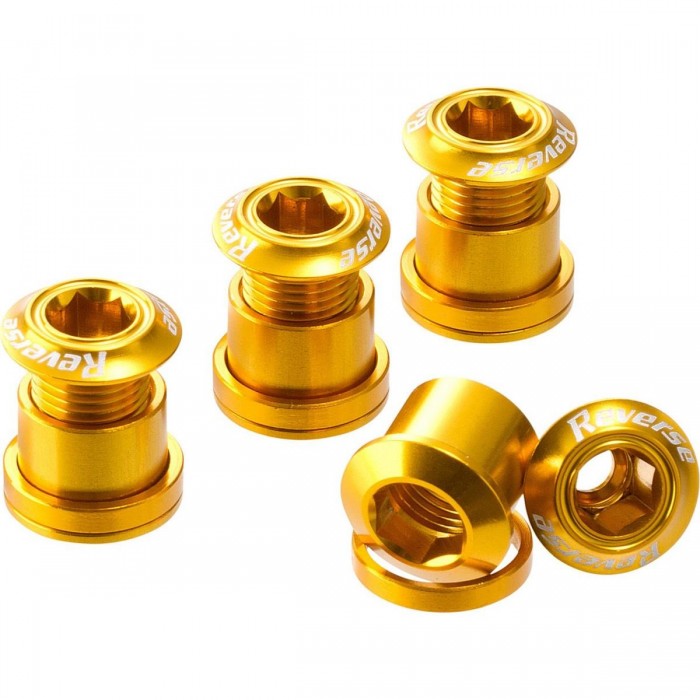 Gold Aluminum Reverse Crown Bolts Set - 4 Pieces for Bike - 1