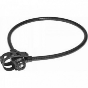 Cadenas FIX-GO 10mm x 750mm Noir avec Clé, Câble en Acier et Support Inclus - 1