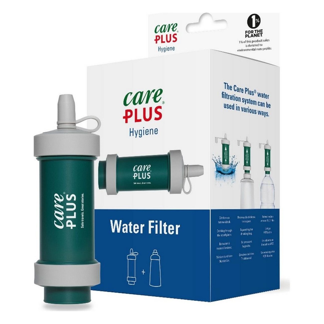 Filtro Acqua Portatile Care Plus - Verde Giungla, Compatto e Leggero per Escursioni - 1 - Protezione da insetti - 8714024341507