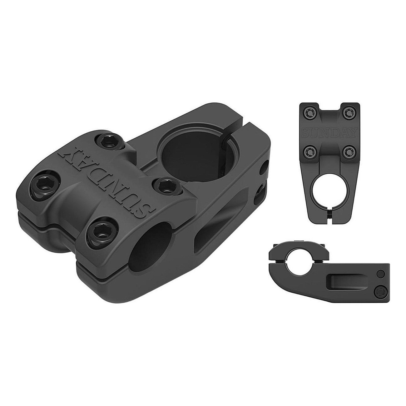 Sunday Freeze Black Handlebar Stem with Top Load, No Gyro Tabs - 1