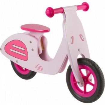 Bicicleta de Correr de Madera Rosa para Niños, Silla Ajustable, 12 Pulgadas - 1