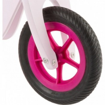 Pink Wooden Balance Bike for Kids, Adjustable Seat, 12 Inches - 2