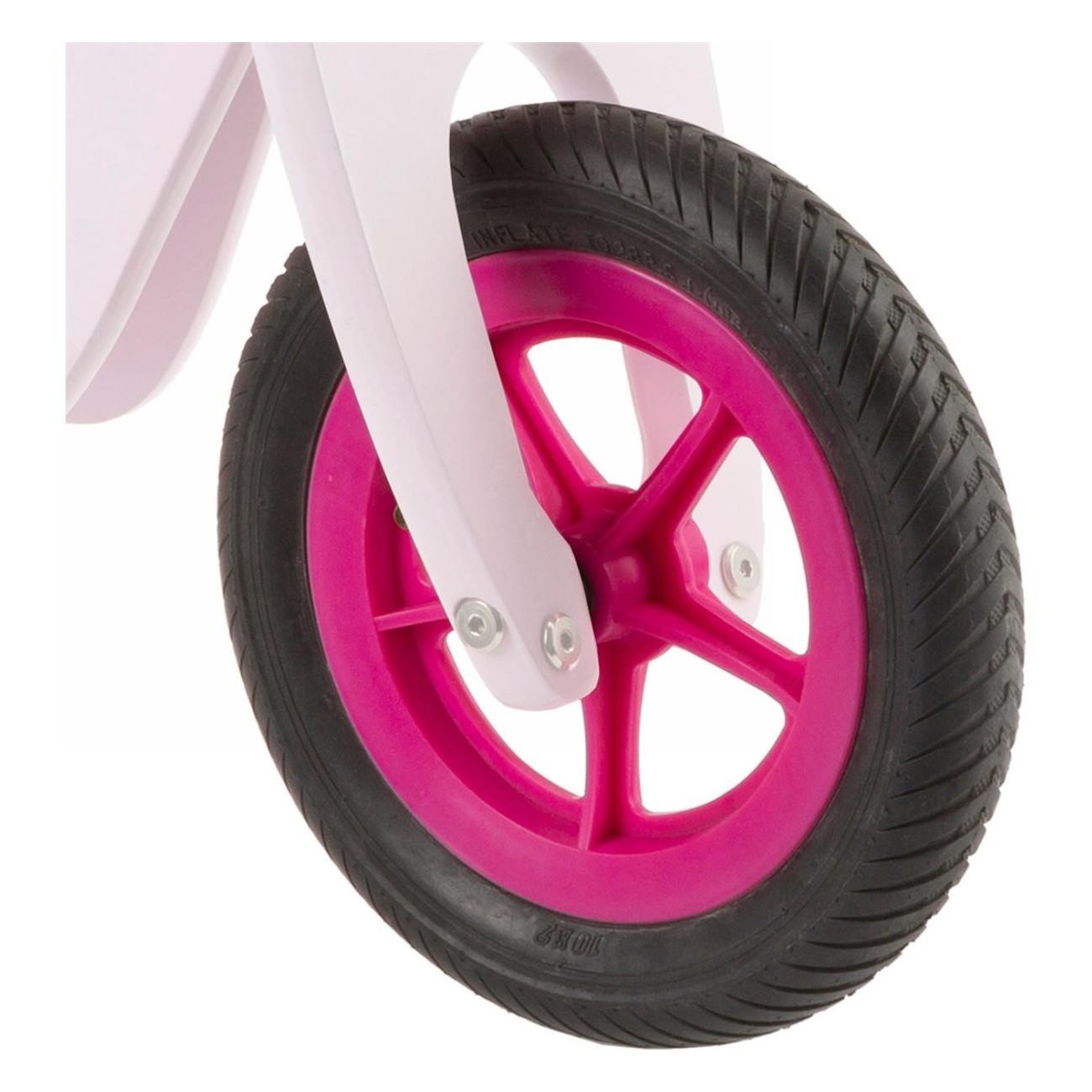 Pink Wooden Balance Bike for Kids, Adjustable Seat, 12 Inches - 2