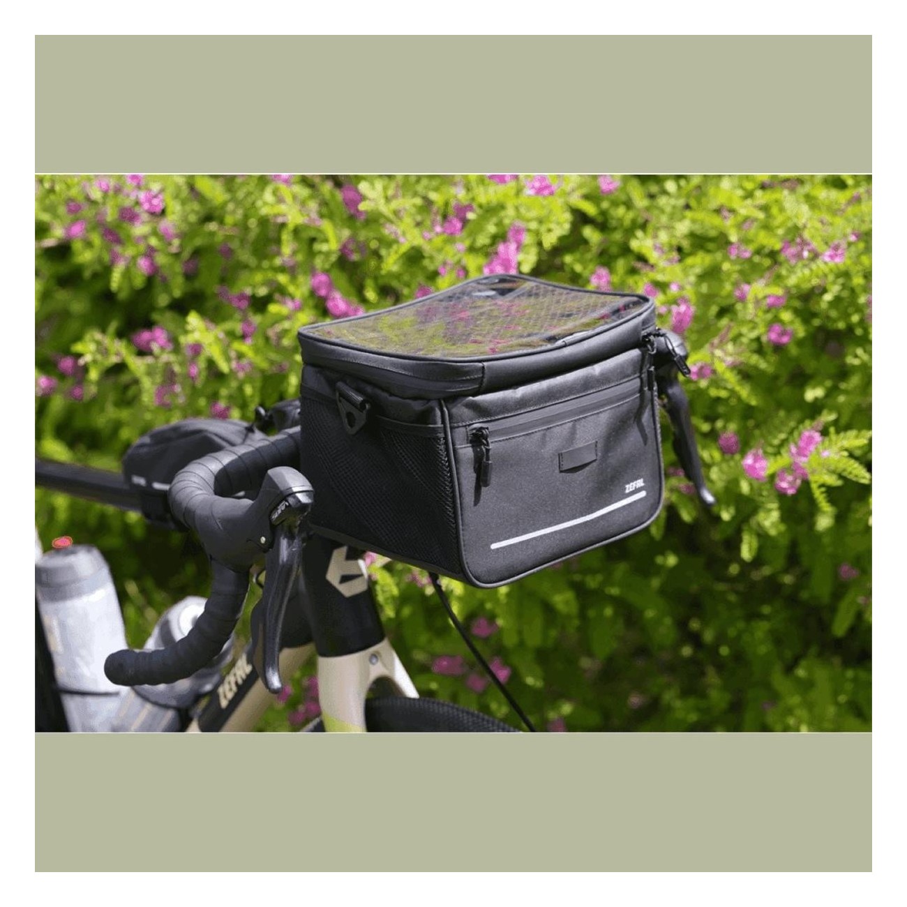 Zefal 7L Black Waterproof Handlebar Bag with Quick Release and Pockets - 6