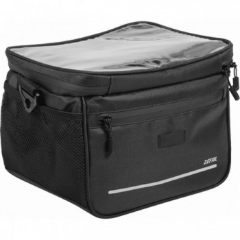 Zefal 7L Black Waterproof Handlebar Bag with Quick Release and Pockets - 7