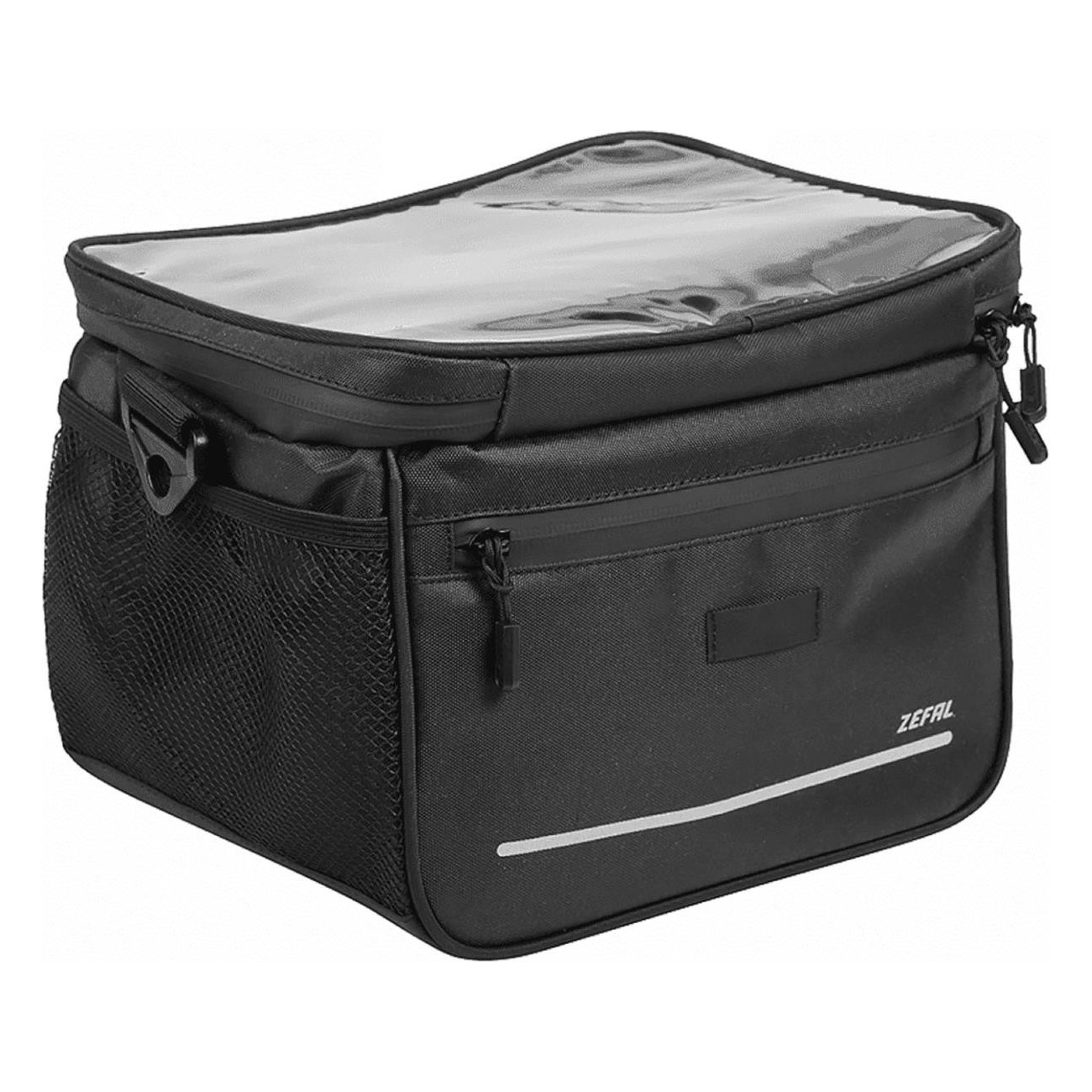 Zefal 7L Black Waterproof Handlebar Bag with Quick Release and Pockets - 7