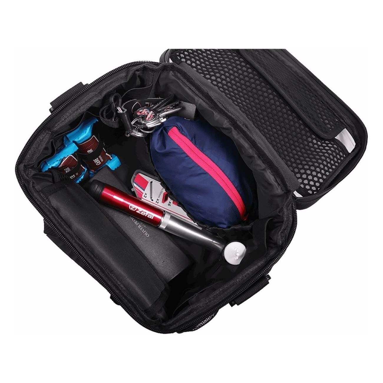 Zefal 7L Black Waterproof Handlebar Bag with Quick Release and Pockets - 9