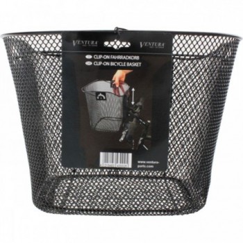 Ventura Black Bicycle Basket with Adjustable Clip, 34.5x26.5x26/22.5 cm - 6