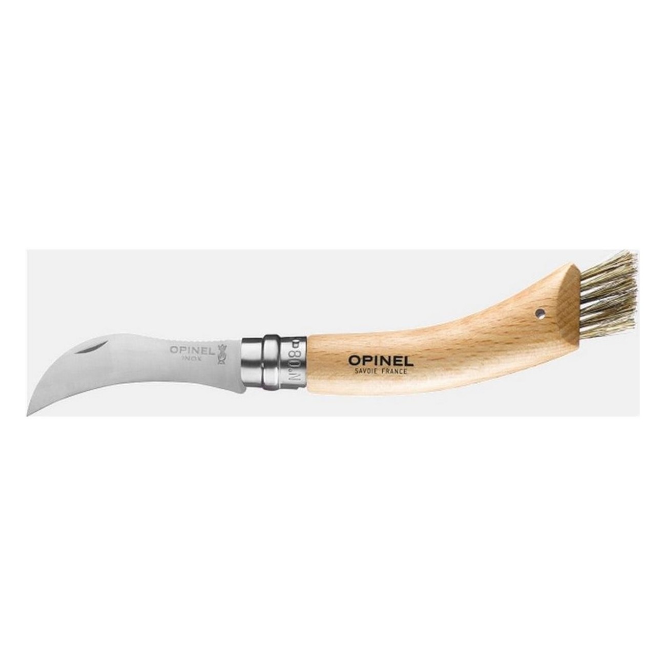 Opinel N.08 Mushroom Knife with 8 cm Curved Blade and Beech Handle - 1