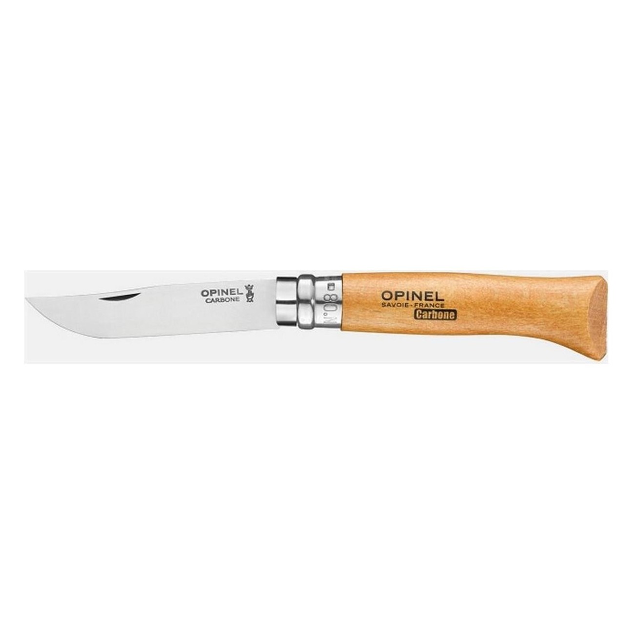 Coltello Opinel N°08 Viroblock in Acciaio al Carbonio con Manico in Faggio - 1 - Coltelli - 3123841130808