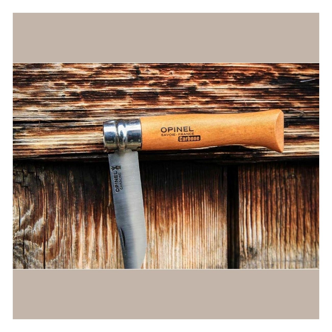 Coltello Opinel N°08 Viroblock in Acciaio al Carbonio con Manico in Faggio - 3 - Coltelli - 3123841130808