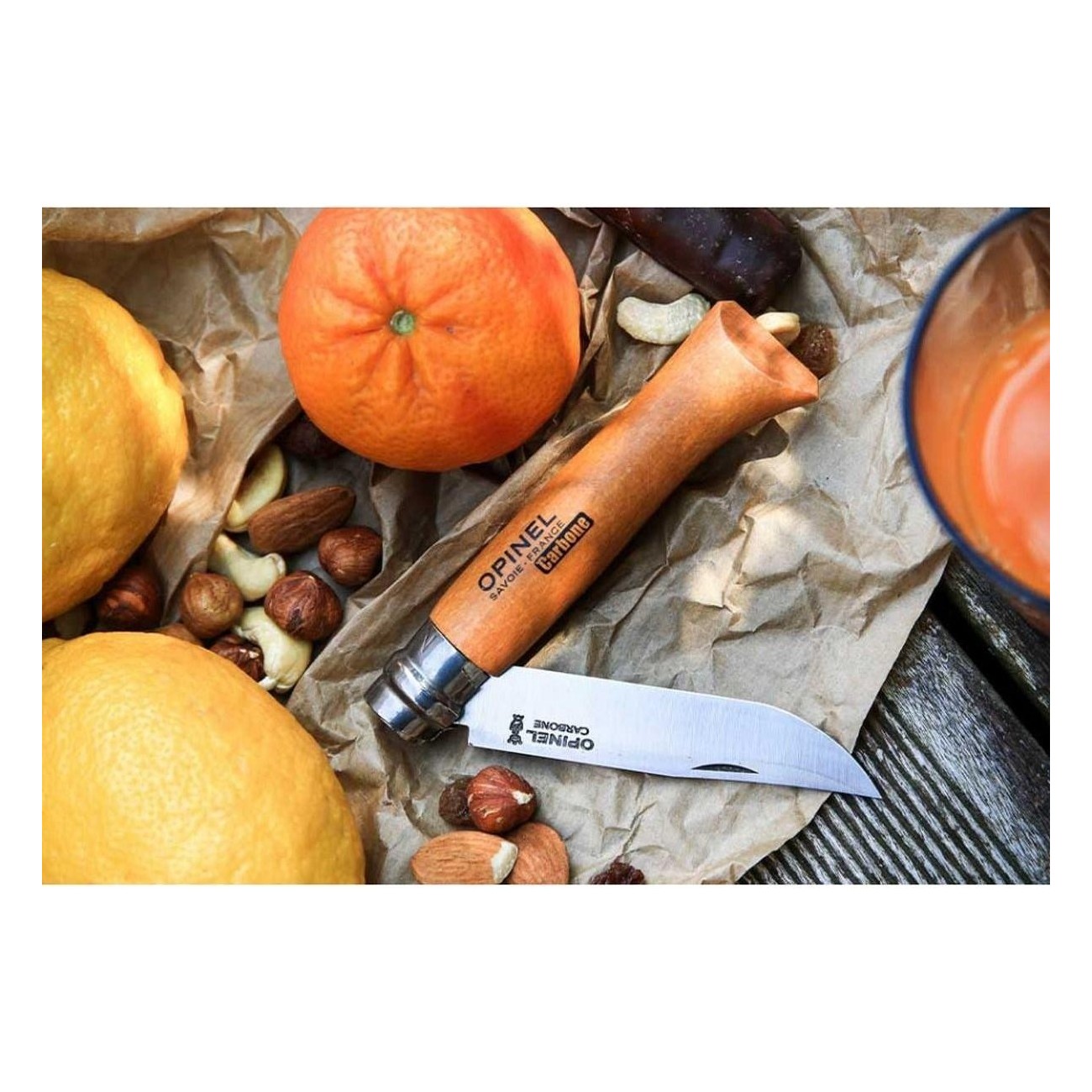 Coltello Opinel N°08 Viroblock in Acciaio al Carbonio con Manico in Faggio - 5 - Coltelli - 3123841130808