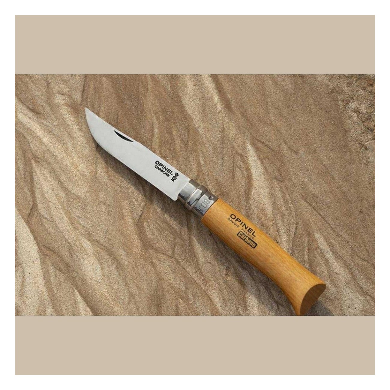 Coltello Opinel N°08 Viroblock in Acciaio al Carbonio con Manico in Faggio - 7 - Coltelli - 3123841130808