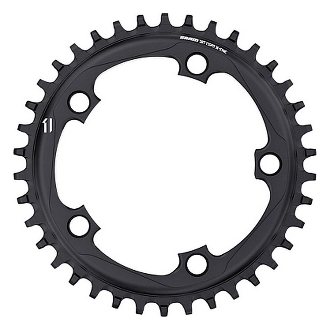 X-Sync 44T Black Chainring for Gravel Bike 1x11v, BCD 110mm 5 Holes - 1