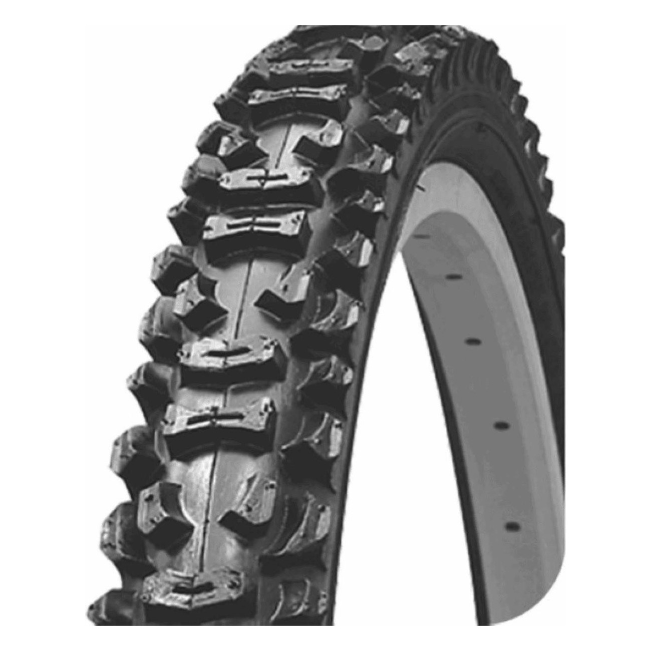 16' x 1.95' Black MTB Tire, 22 TPI, Rigid for Mountain Bike - 1