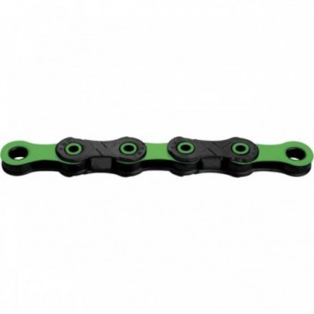 Cadena 12v DLC Negro/Verde para SRAM o Shimano - 126 Eslabones, Recubrimiento Duro - 1