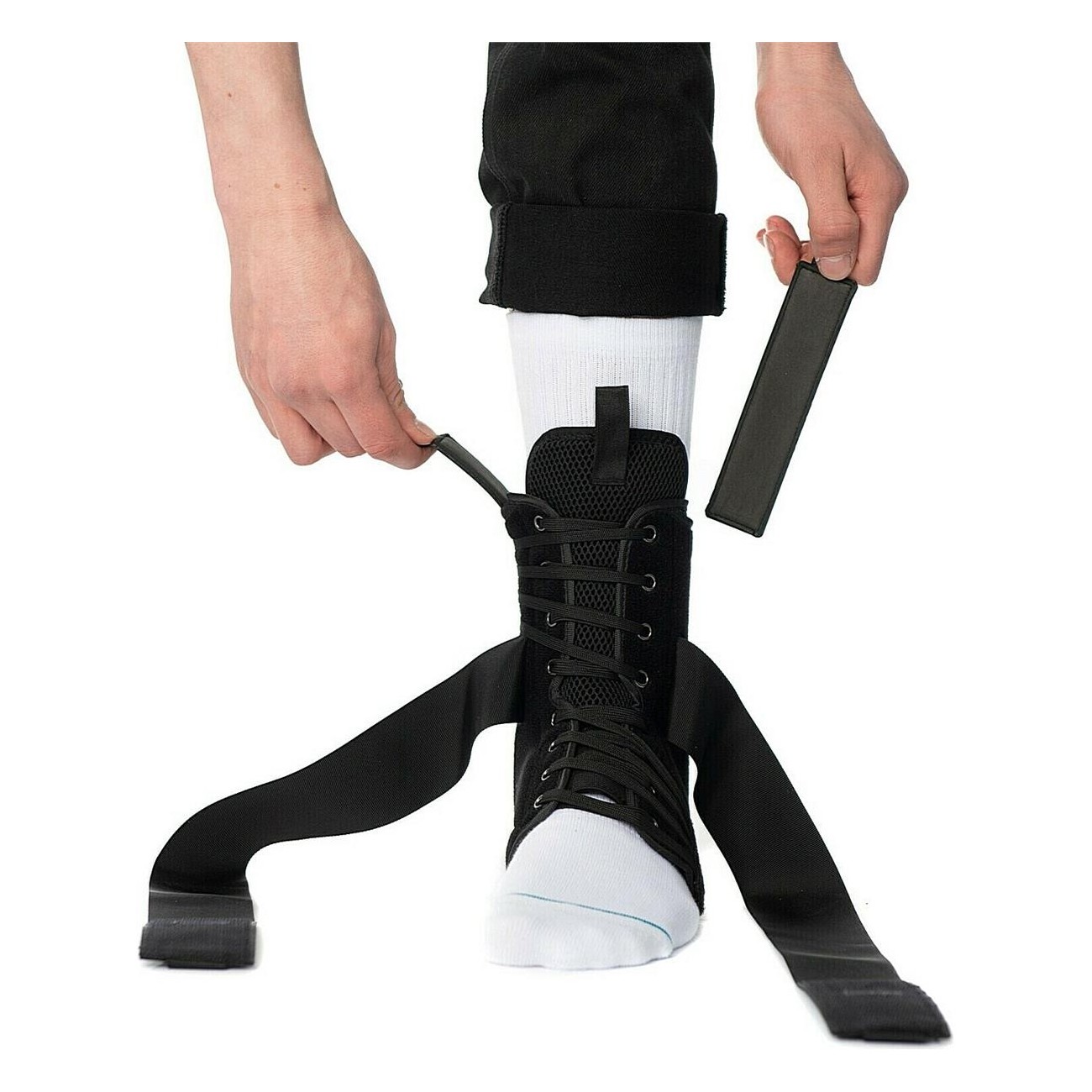 Space Brace 2.0 Ankle Support Black Size L - Comfortable Protective Pair - 2