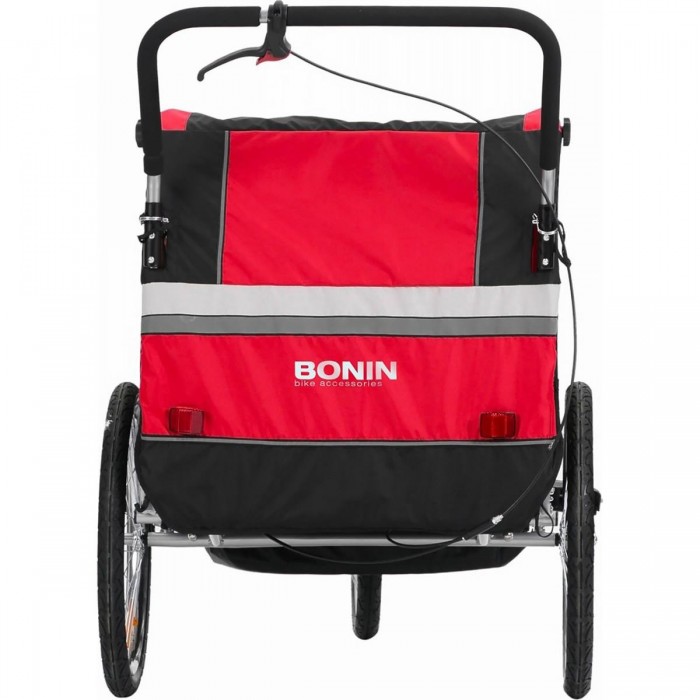 Carrello Porta Bimbo/Jogging BONIN NCAB DLX - Rosso, Grigio, Nero, Multifunzionale e Sicuro per Attività all'Aperto - 1 - Rimorc