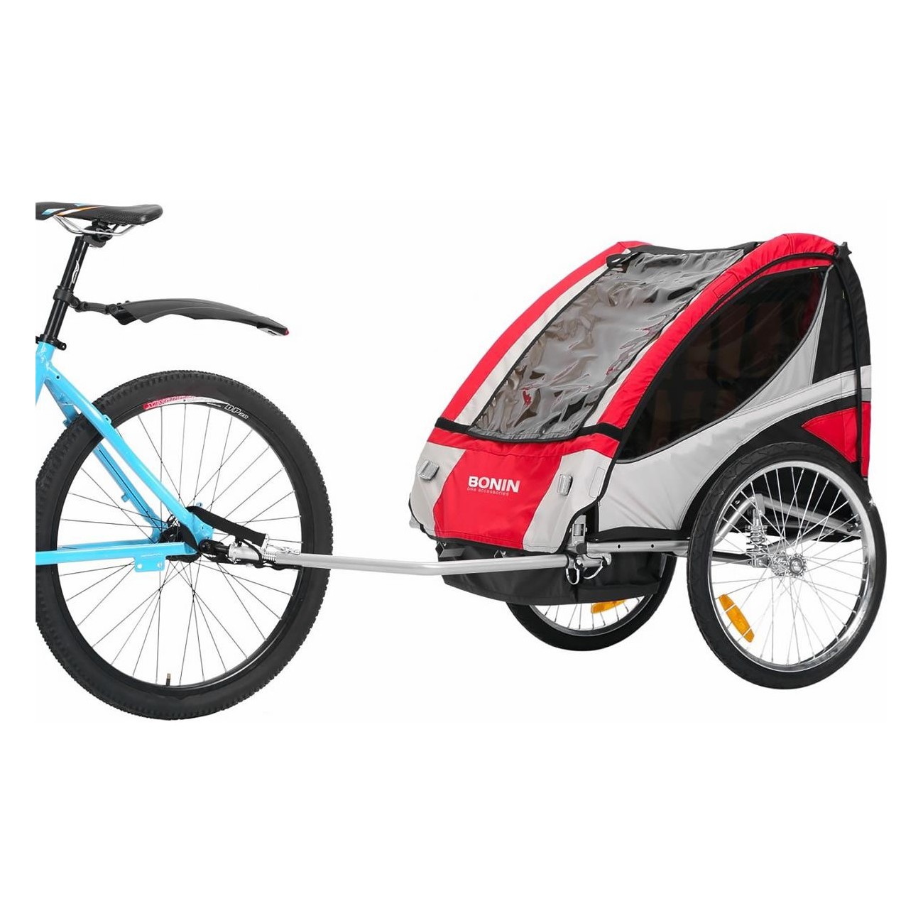 Chariot Porte-Bébé/Jogging BONIN NCAB DLX - Rouge, Gris, Noir, Multifonctionnel - 8