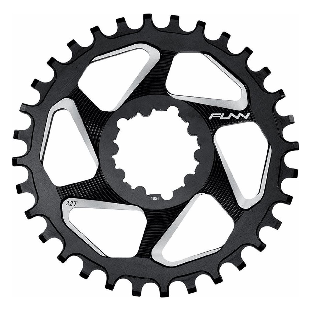 30T 7075 Aluminum CNC Chainring Black, 6mm Offset, Compatible SRAM 9-12V - 1