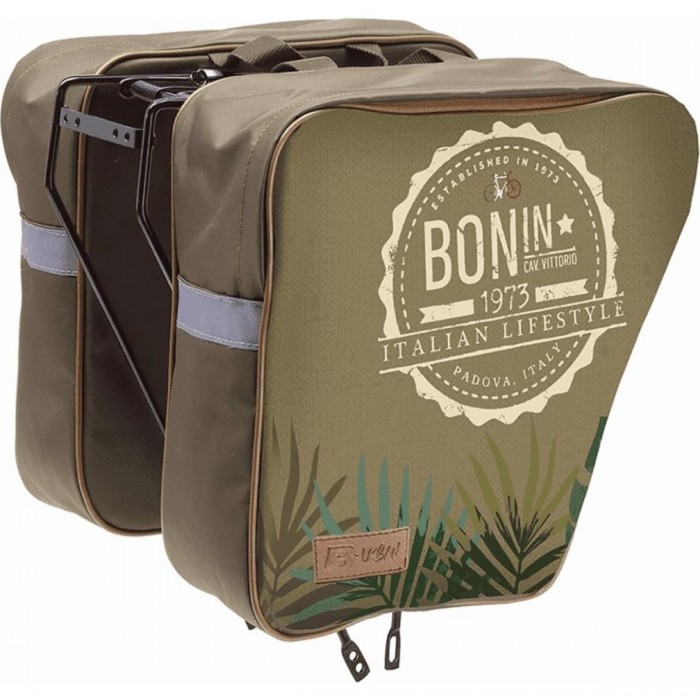 Bonin 1973 Brown 30L Side Bags in 600D Polyester with Hooks - Practical & Durable - 1