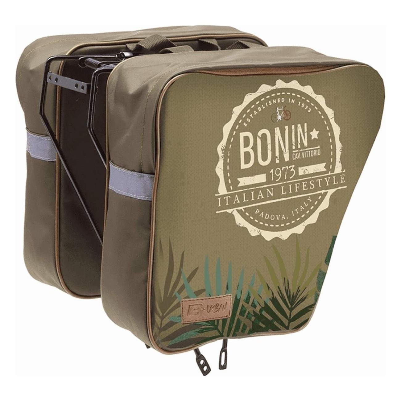 Bonin 1973 Brown 30L Side Bags in 600D Polyester with Hooks - Practical & Durable - 1