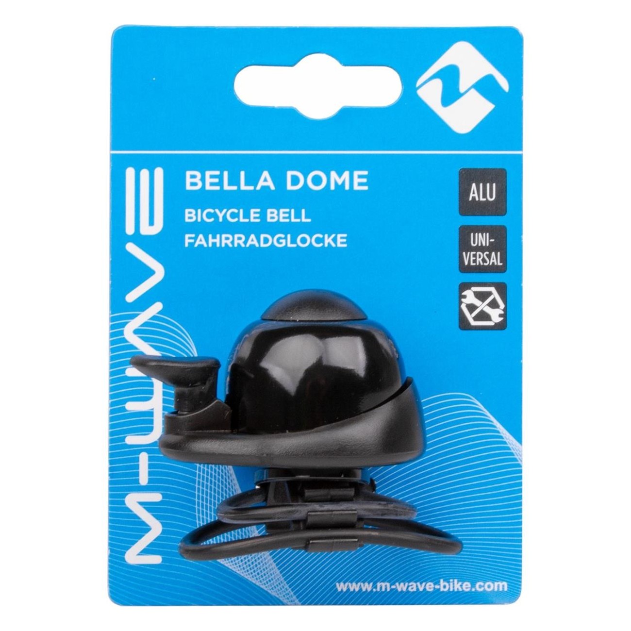 Mini Bella Dome Black Aluminum Bell, 360° Rotatable for Bicycle - 2