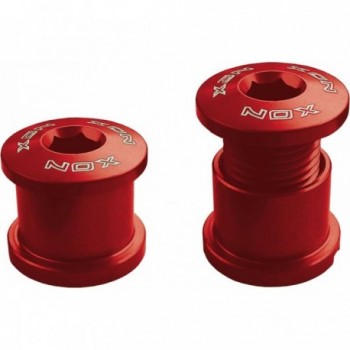 M8x8mm Red Aluminum 7075 Screws for Crankset - Set of 5 XON - 1