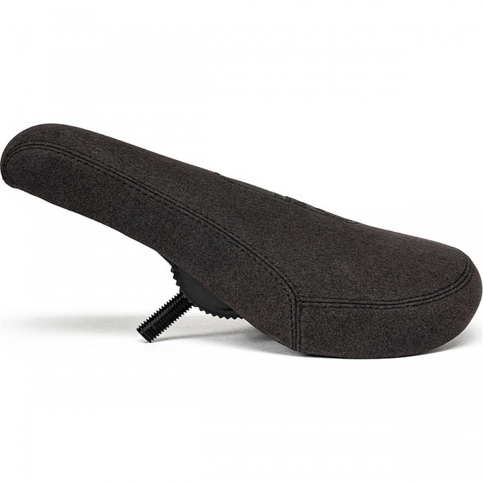 Short Black Pivotal Saddle with Textured Cover and Plastic Bumpers - 1