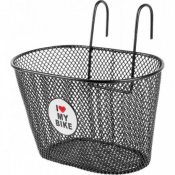 Panier de vélo pour enfants en fil métallique noir 23.5x15.5x14.5 cm - 1