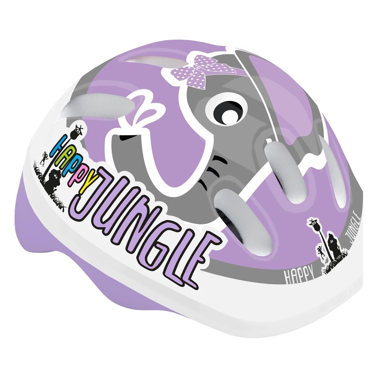 Casco Baby Happy Jungle Rosa XS 44-48cm - Certificato EN1078:2012+A1:20212, MVTEK - 1 - Caschi - 8005586209764