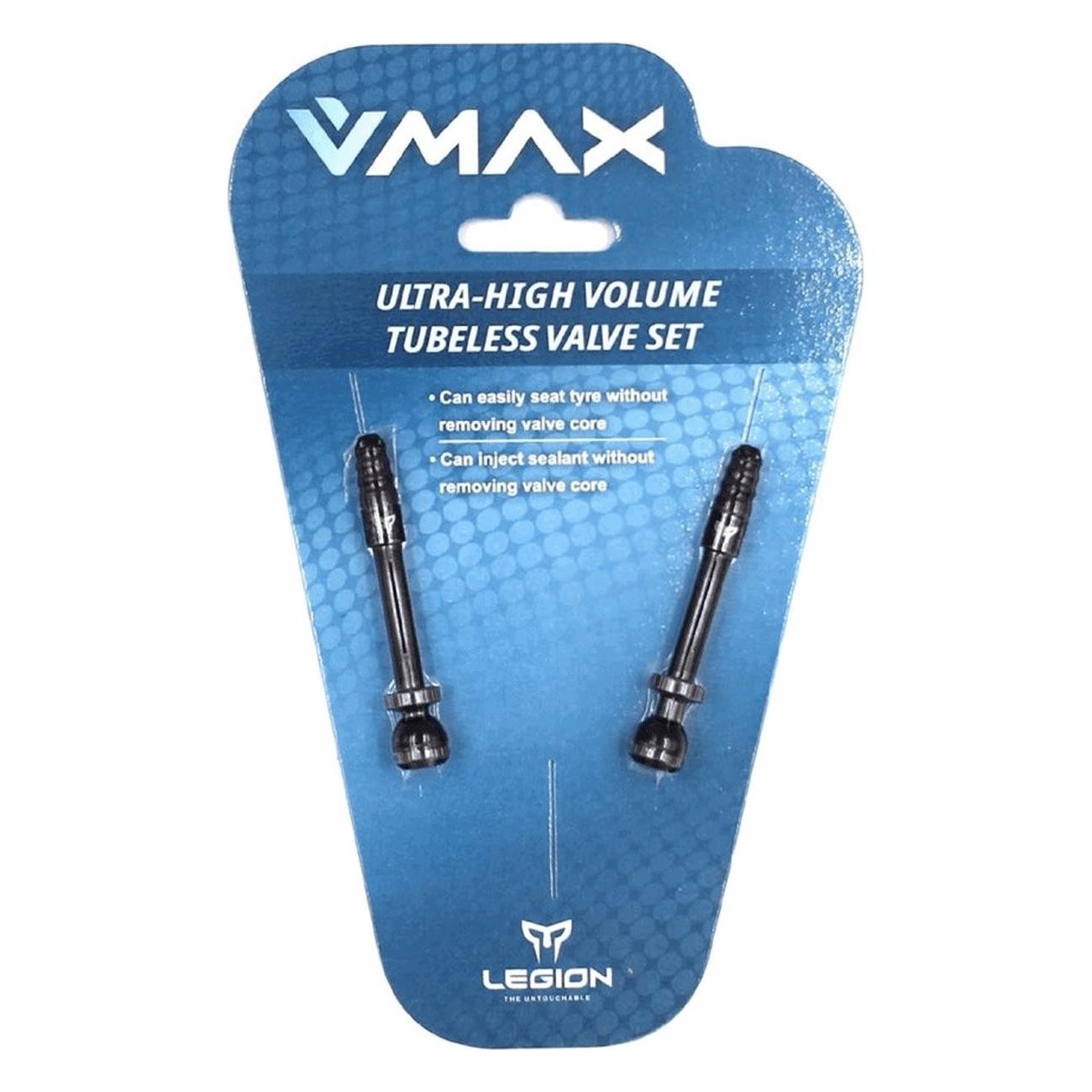 V-MAX 57,5mm Tubeless Ventile aus schwarzem Aluminium - 2er Set für 38mm Felgen - 1