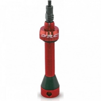 48mm Red Aluminum Tubeless Valve with Double Seal and Black Anodized Core - 1