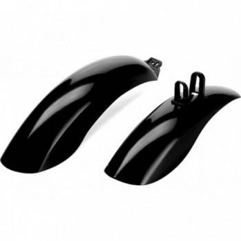 MTB Fenders for Kids 12-14 Inches in Black Plastic, Front and Rear - 1