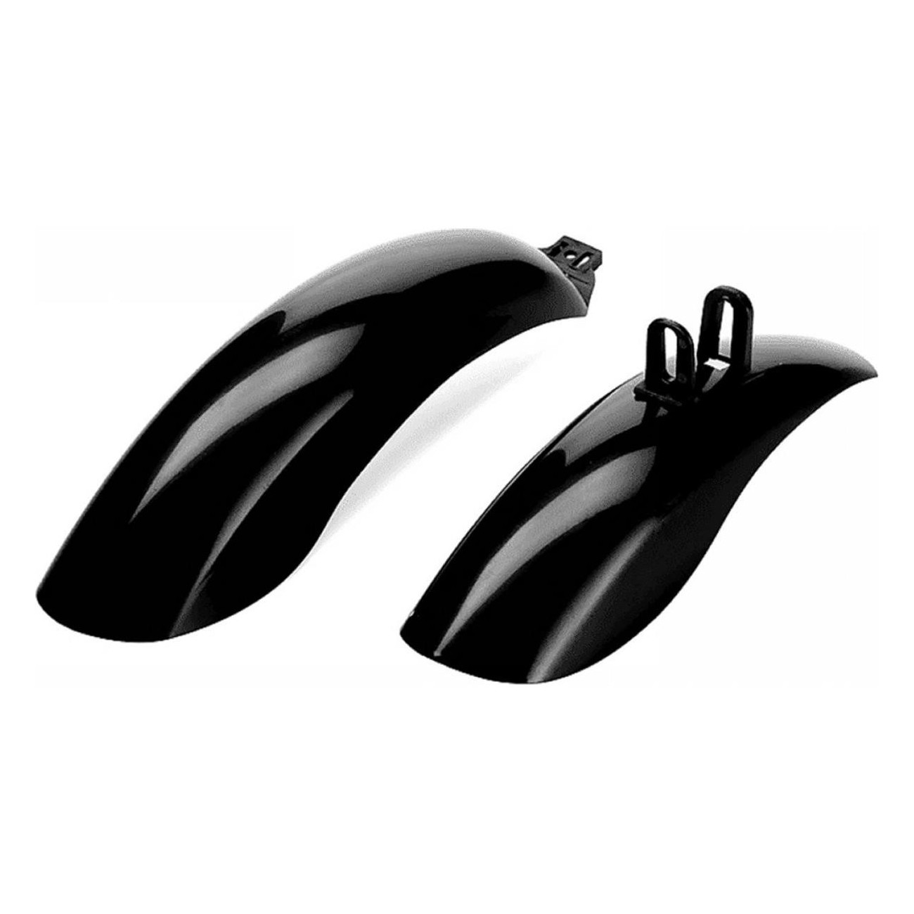 MTB Fenders for Kids 12-14 Inches in Black Plastic, Front and Rear - 1