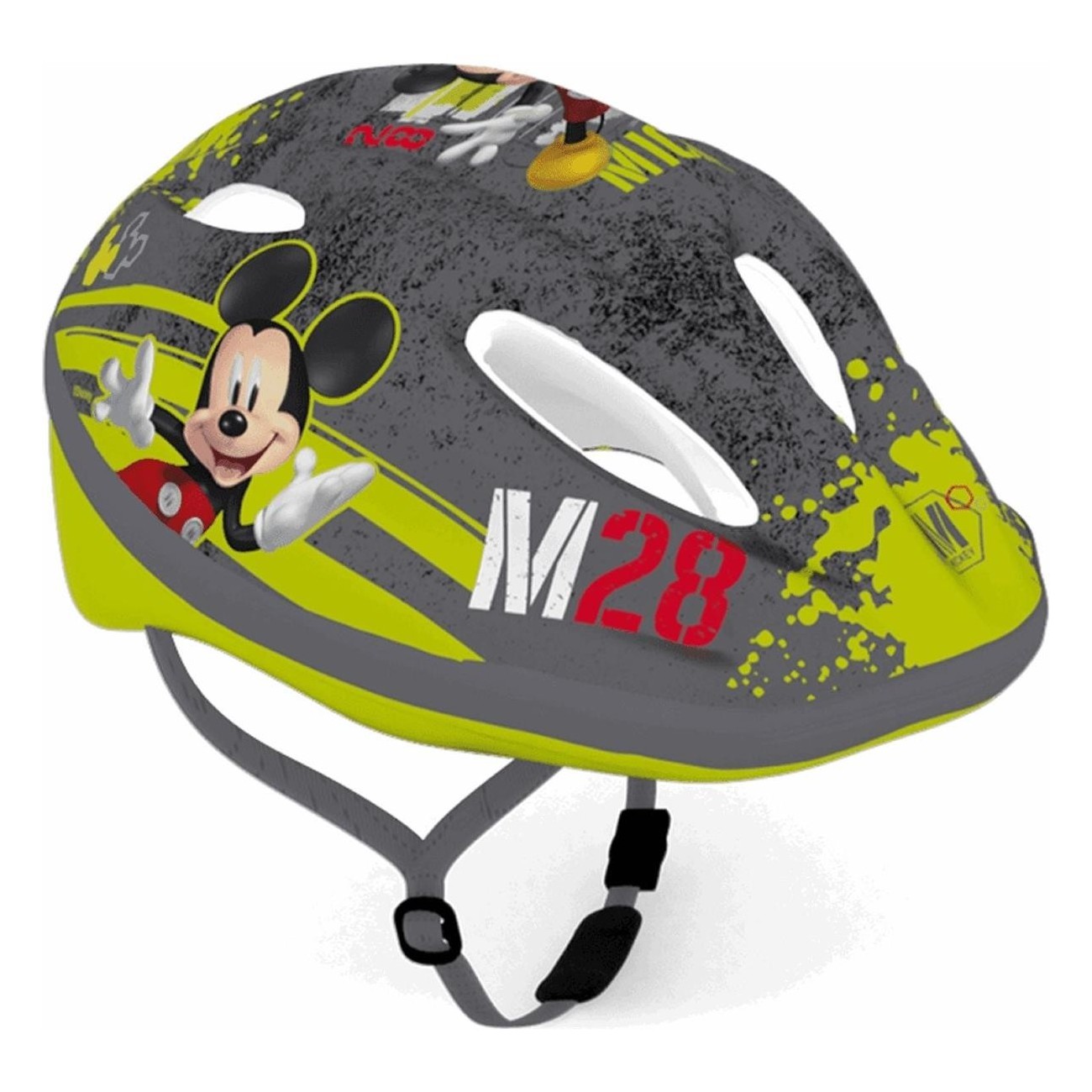 Casco Bambino Disney Mickey Mouse Verde Acido, Taglia 52/56 cm, Sicurezza e Stile per i Più Piccoli - 1 - Caschi - 5902308590830