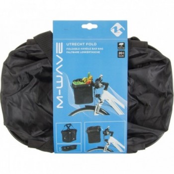 M-Wave Utrecht Fold Black Handlebar Bag with Clip-On - 5