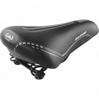 Citybike Saddle Bravo Soft Black with Spring Structure and FLEX PU Padding, 275x180 mm, 685g - 1